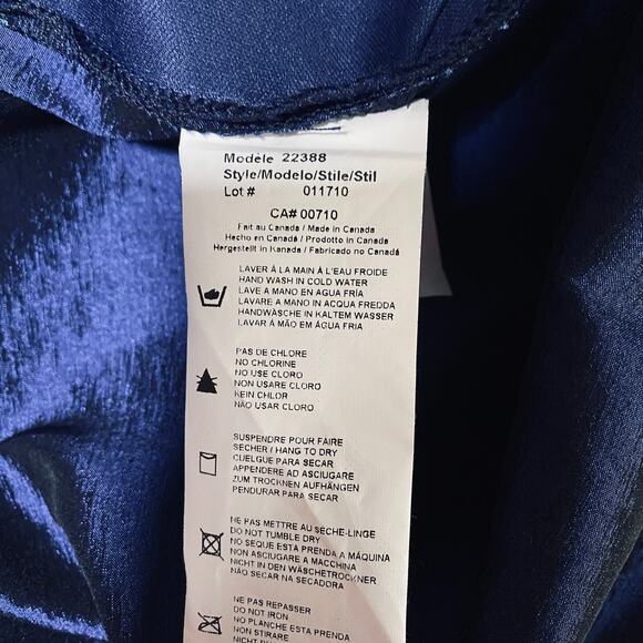 Joseph Ribkoff Dramatic Moldable Collar Sheath Dress Zip Front Metallic Blue 10 - Picture 16 of 16